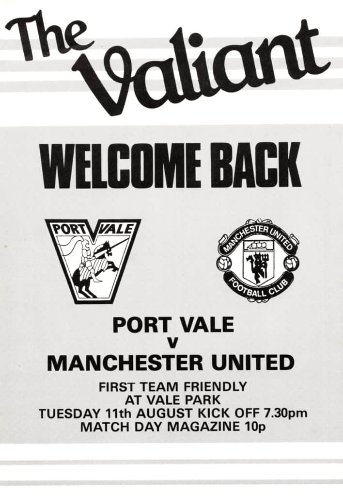 11th August 1981 Port Vale v Manchester United Friendly Pre Season 1981-1982