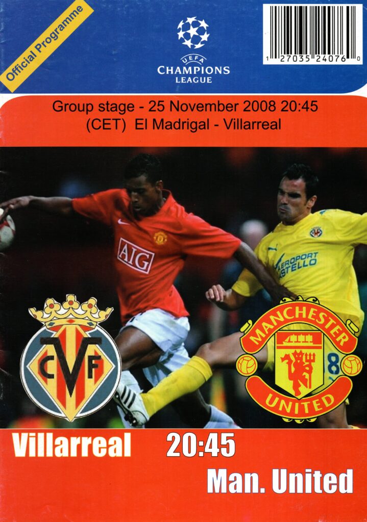 25th November 2008 Villarreal CF v Manchester United UEFA Champions League Group E 2008-2009 - Image 3
