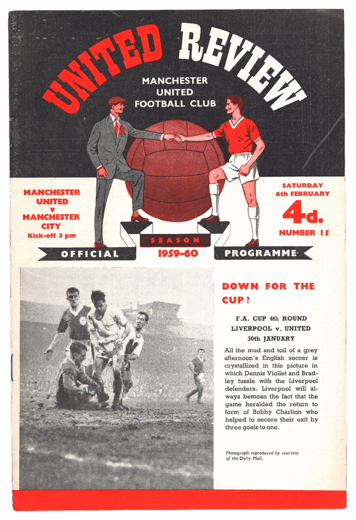 6th February 1960 Manchester United v Manchester City Division One Matchday 28 1959-1960