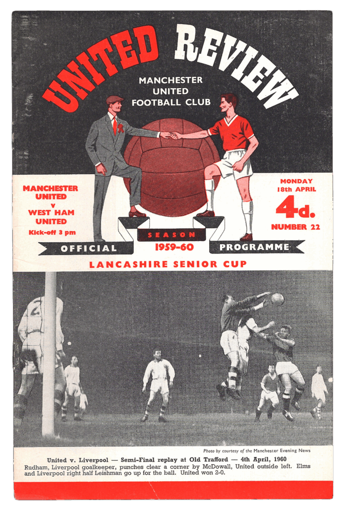 18th April 1960 Manchester United v West Ham United Division One Matchday 40 1959-1960