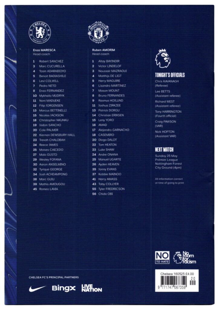 18th May 2025 Chelsea FC v Manchester United Premier League Matchday 37 2024-2025 - Image 2