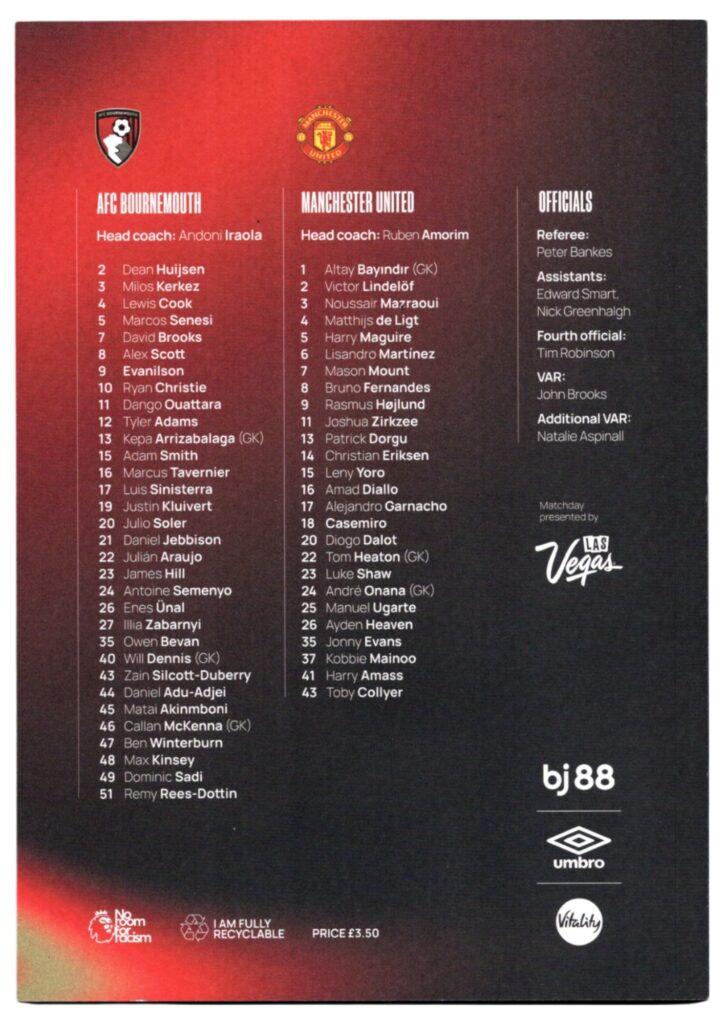 26th April 2025 AFC Bournemouth v Manchester United Premier League Matchday 34 2024-2025 - Image 2