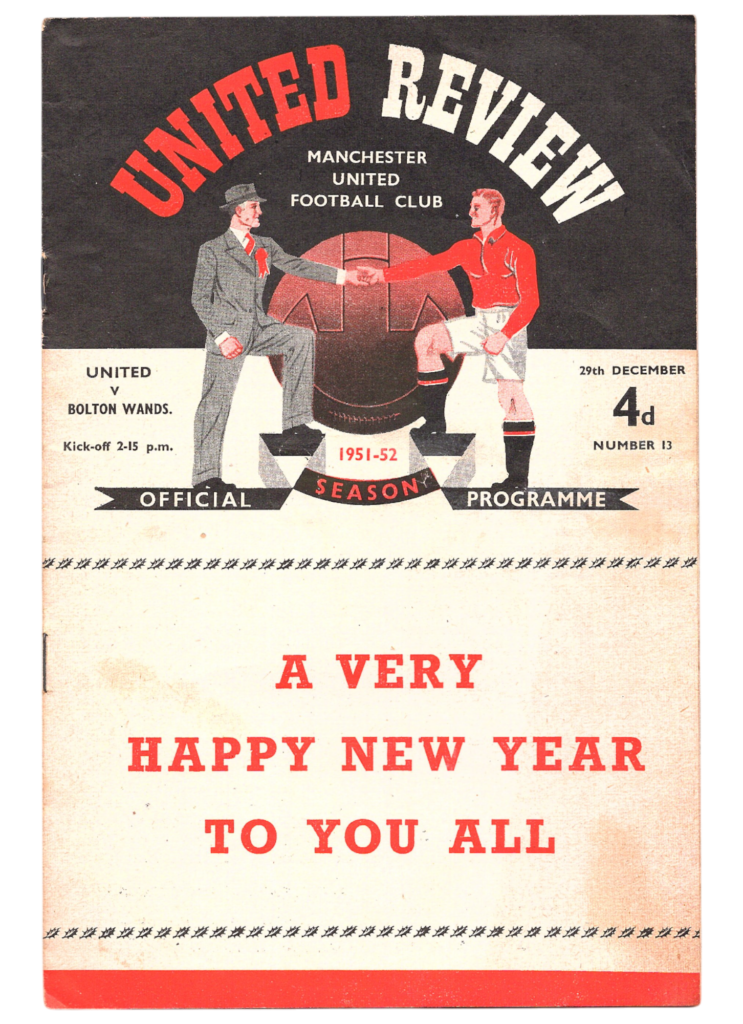 29th December 1951 Manchester United v Bolton Wanderers Division One Matchday 26 1951-1952