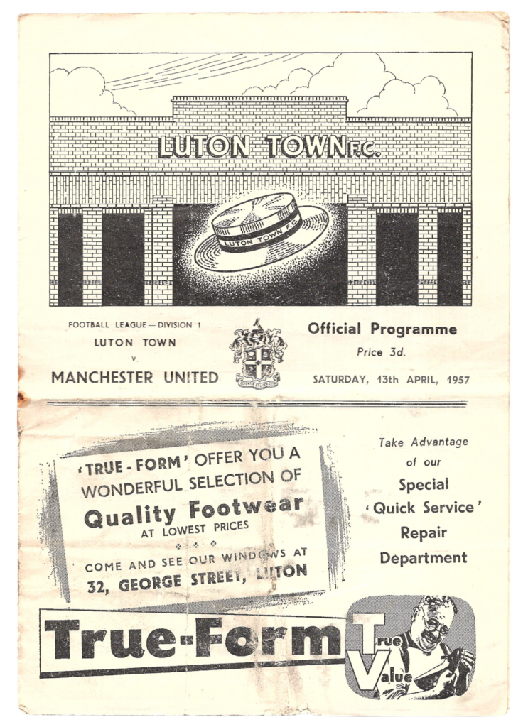 13th April 1957 Luton Town v Manchester United Division One Matchday 37 1956-1957