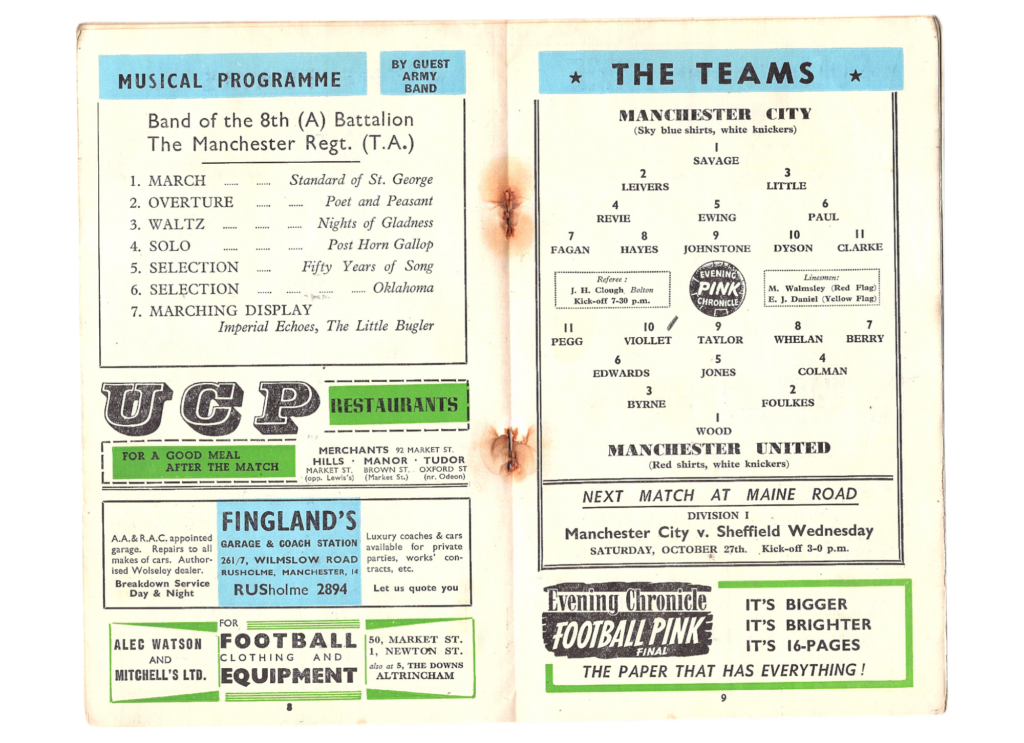 24th October 1956 Manchester City v Manchester United Charity Shield Final 1956-1957 - Image 3