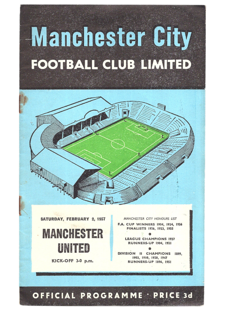 2nd February 1957 Manchester City v Manchester United Division One Matchday 27 1956-1957