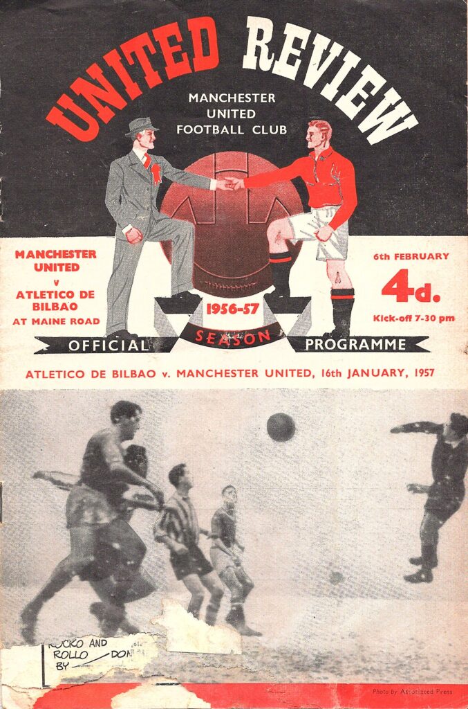 6th February 1957 Manchester United v Athletic Club European Cup Quarter-Final - 2nd Leg 1956-1957