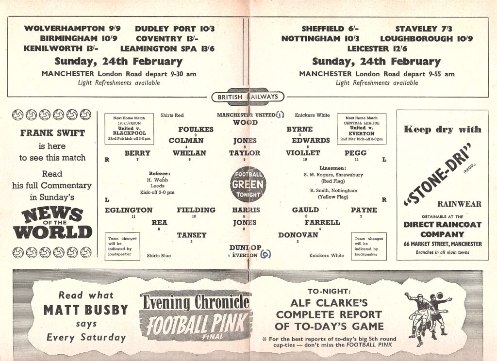 16th February 1957 Manchester United v Everton FC FA Cup 5th Round 1956-1957 - Image 3