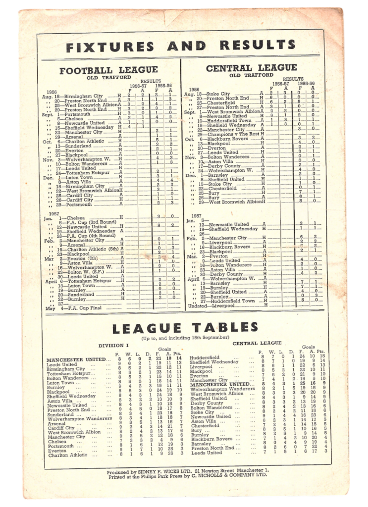 26th September 1956 Manchester United v RSC Anderlecht European Cup Preliminary Round - 2nd Leg 1956-1957 - Image 2