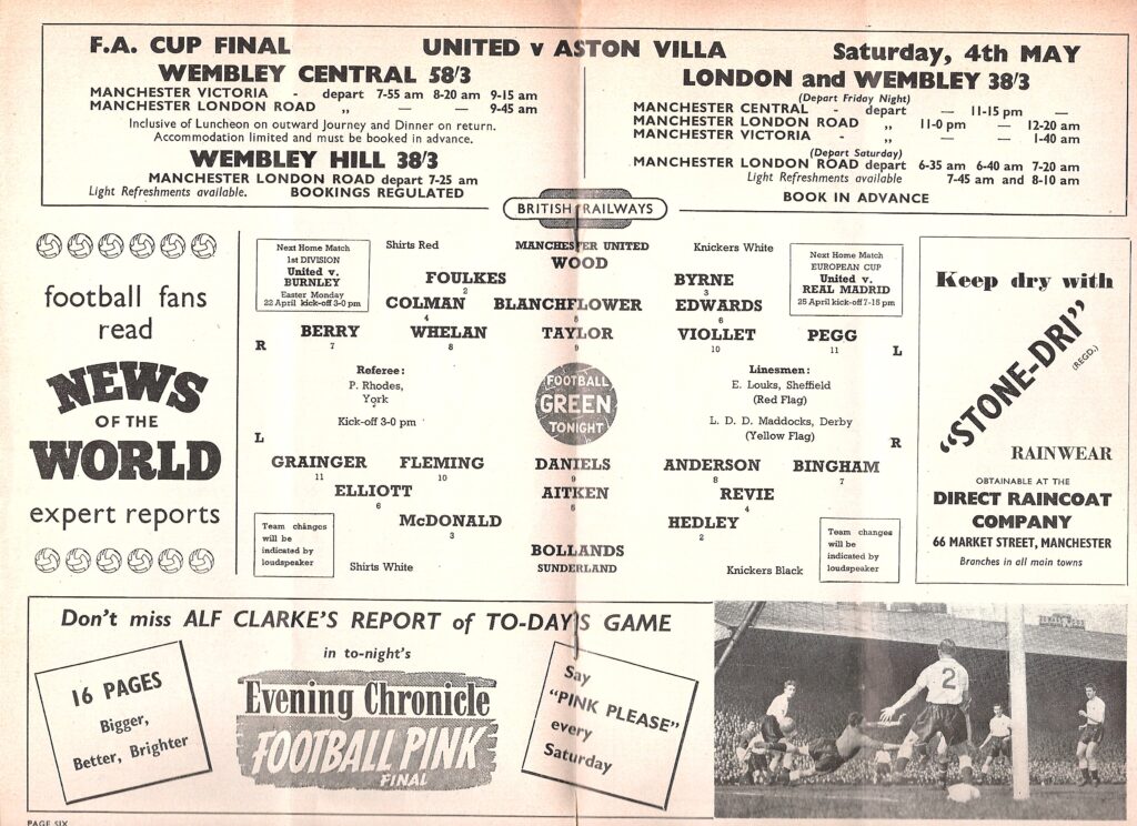 20th April 1957 Manchester United v Sunderland AFC Division One Matchday 39 1956-1957 - Image 3