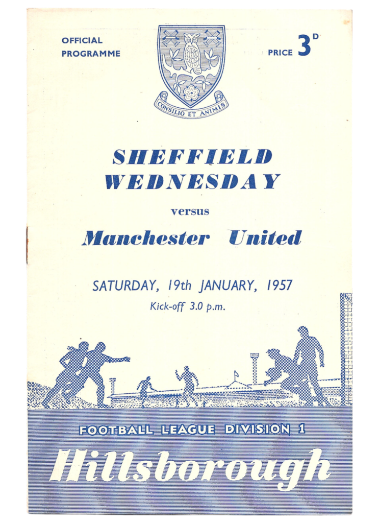 19th January 1957 Sheffield Wednesday v Manchester United Division One Matchday 26 1956-1957