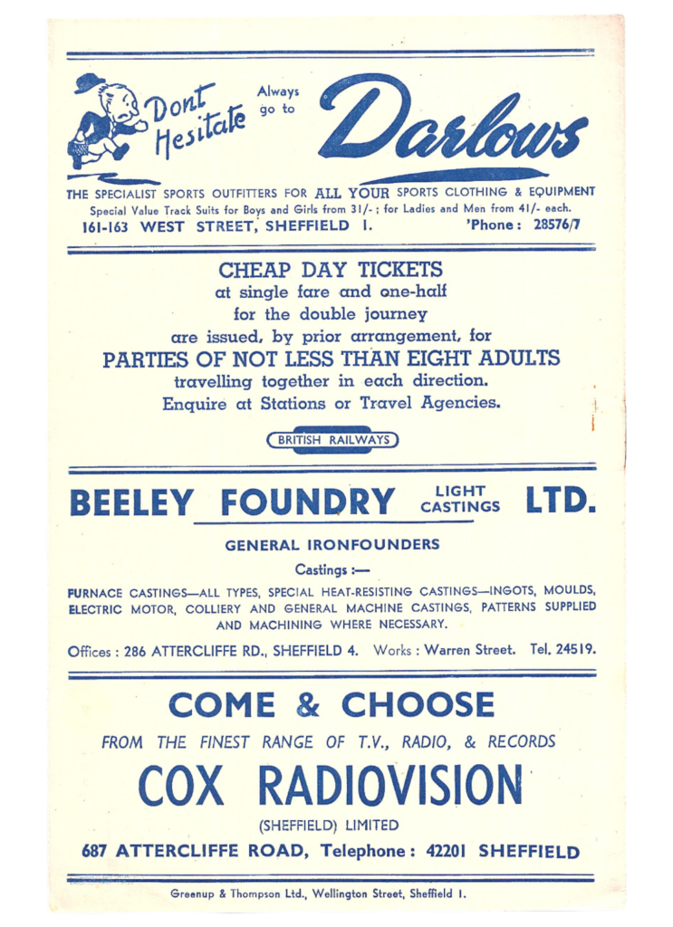 19th January 1957 Sheffield Wednesday v Manchester United Division One Matchday 26 1956-1957 - Image 2