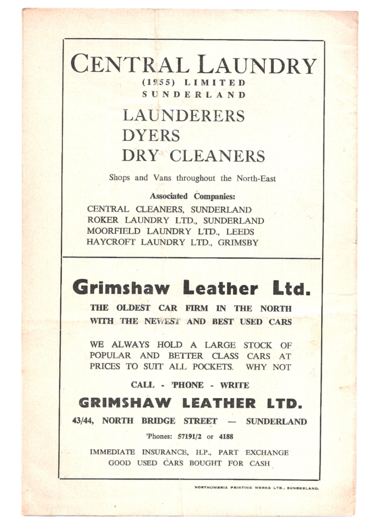 13th October 1956 Sunderland AFC v Manchester United Division One Matchday 12 1956-1957 - Image 2