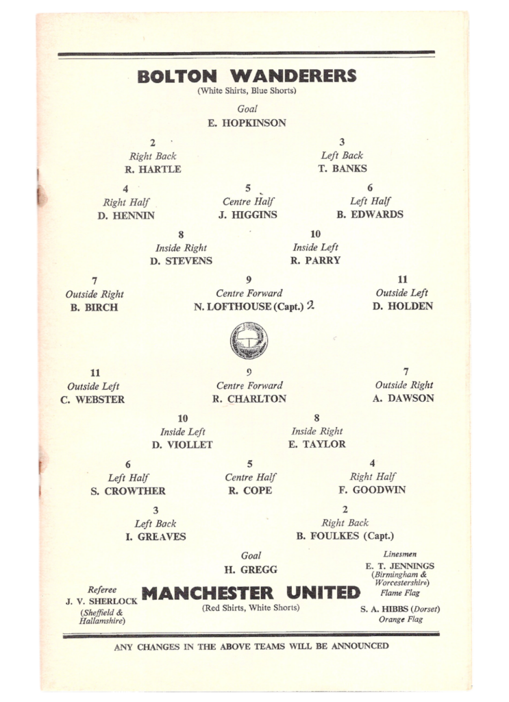 3rd May 1958 Bolton Wanderers v Manchester United FA Cup Final 1957-1958 - Image 3