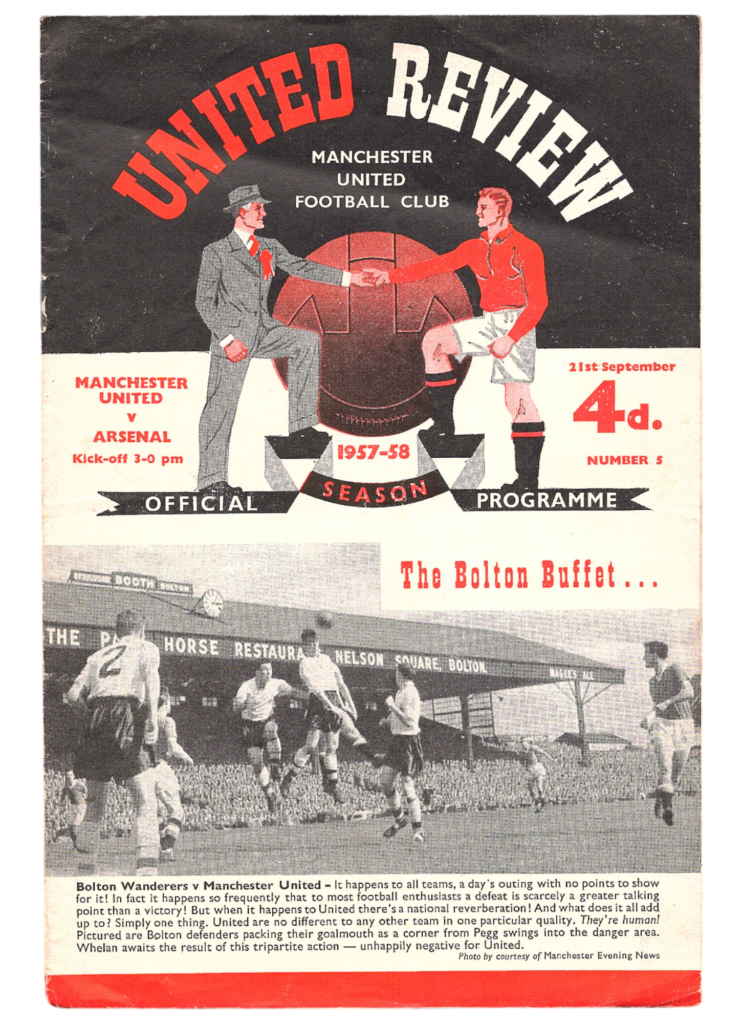 21st September 1957 Manchester United v Arsenal FC Division One Matchday 09 1957-1958