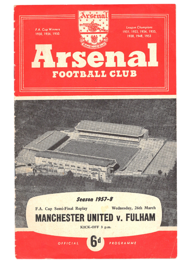 26th March 1958 Manchester United v Fulham FC FA Cup Semi-Final - Replay 1957-1958