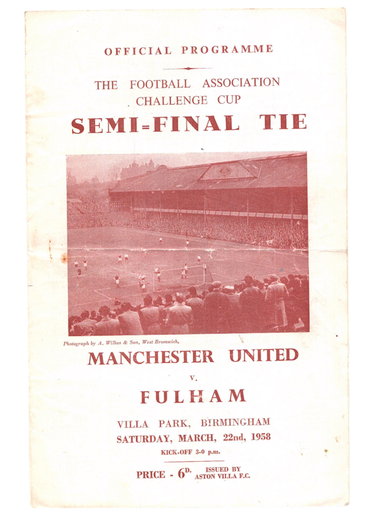 22nd March 1958 Manchester United v Fulham FC FA Cup Semi-Final 1957-1958