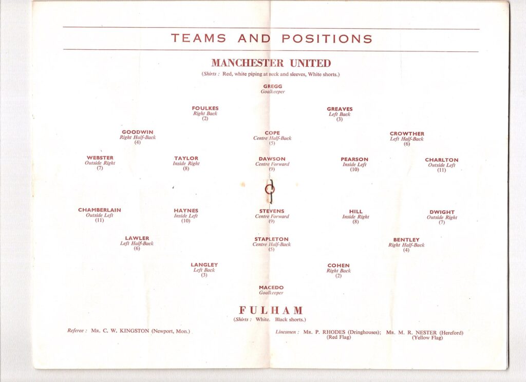 22nd March 1958 Manchester United v Fulham FC FA Cup Semi-Final 1957-1958 - Image 3