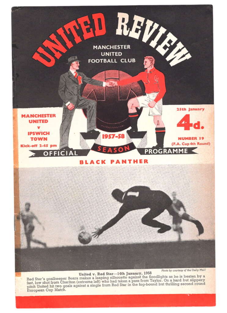 25th January 1958 Manchester United v Ipswich Town Division One 4th Round 1957-1958