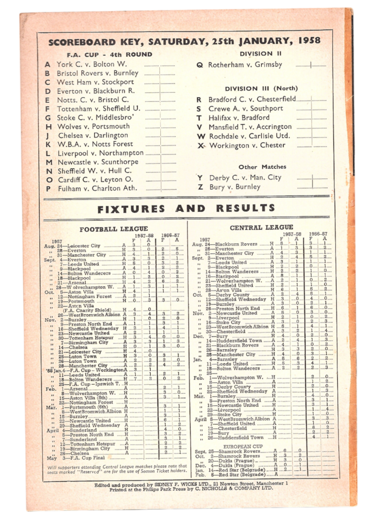 25th January 1958 Manchester United v Ipswich Town Division One 4th Round 1957-1958 - Image 2