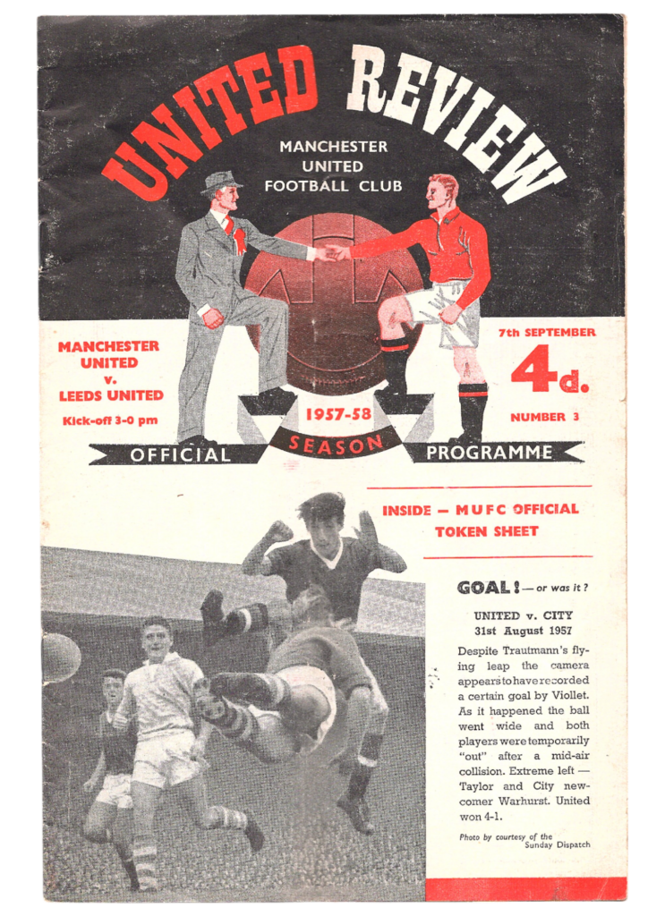 7th September 1957 Manchester United v Leeds United Division One Matchday 05 1957-1958