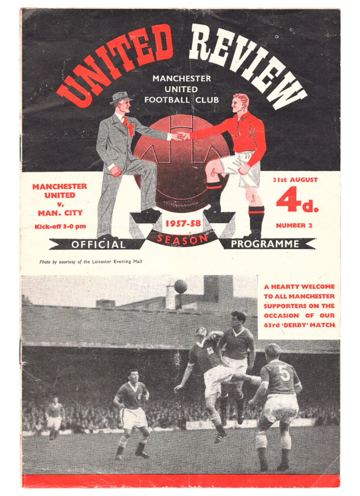 31st August 1957 Manchester United v Manchester City Division One Matchday 03 1957-1958