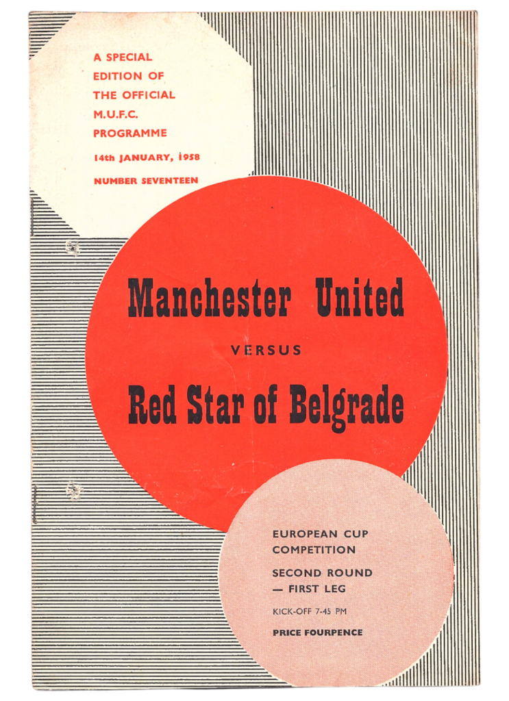 14th January 1958 Manchester United v Red Star Belgrade European Cup Quarter-Final - 1st Leg 1957-1958