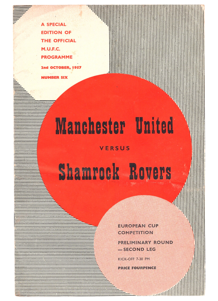 2nd October 1957 Manchester United v Shamrock Rovers European Cup Preliminary Round - 2nd Leg 1957-1958