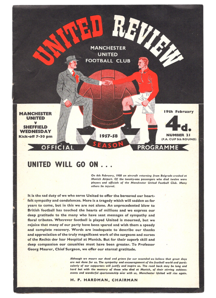 19th February 1958 Manchester United v Sheffield Wednesday FA Cup 5th Round 1957-1958