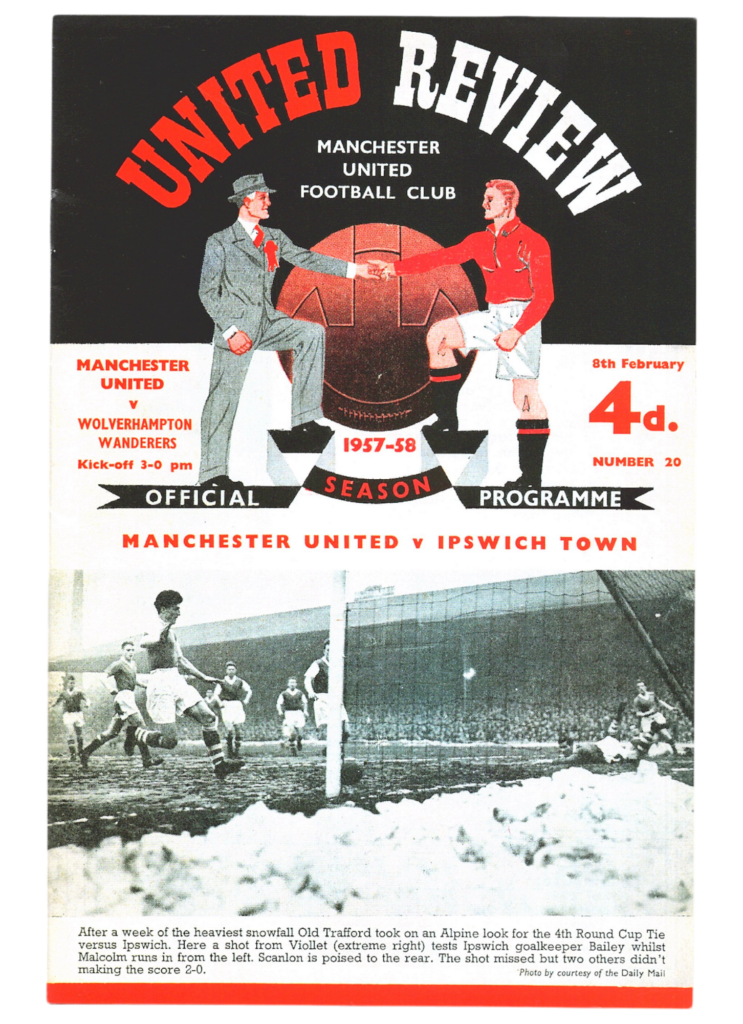 8th February 1958 Manchester United v Wolverhampton Wanderers Division One Postponed 1957-1958