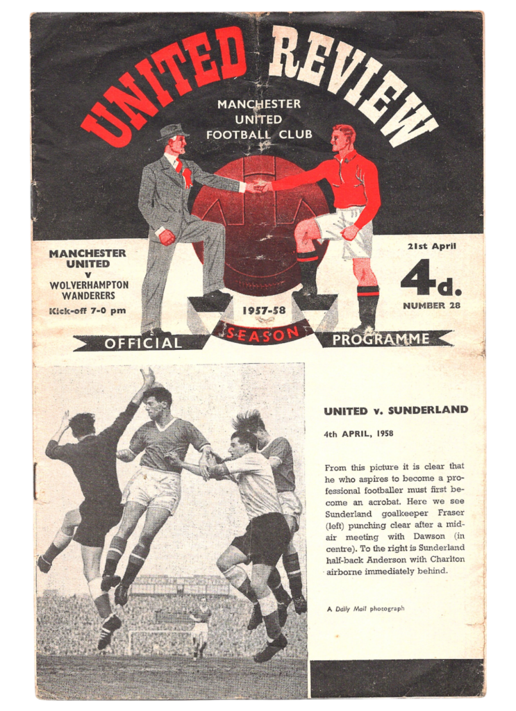 21st April 1958 Manchester United v Wolverhampton Wanderers Division One Matchday 40 1957-1958