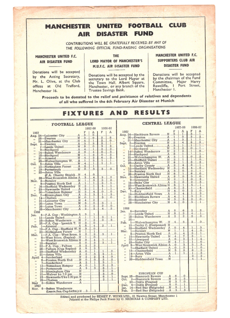 21st April 1958 Manchester United v Wolverhampton Wanderers Division One Matchday 40 1957-1958 - Image 2