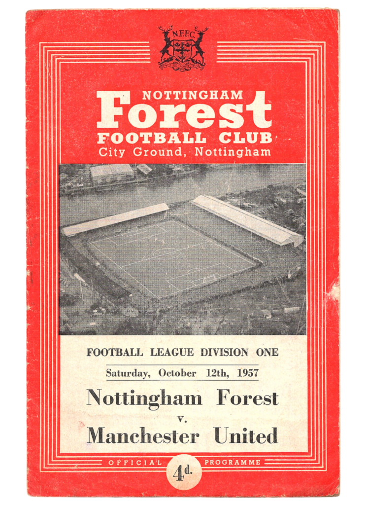 12th October 1957 Nottingham Forest v Manchester United Division One Matchday 12 1957-1958