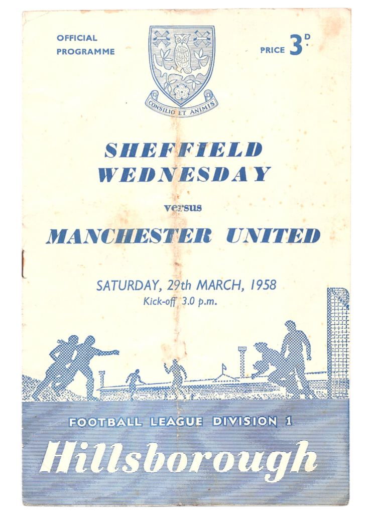 29th March 1958 Sheffield Wednesday v Manchester United Division One Matchday 32 1957-1958