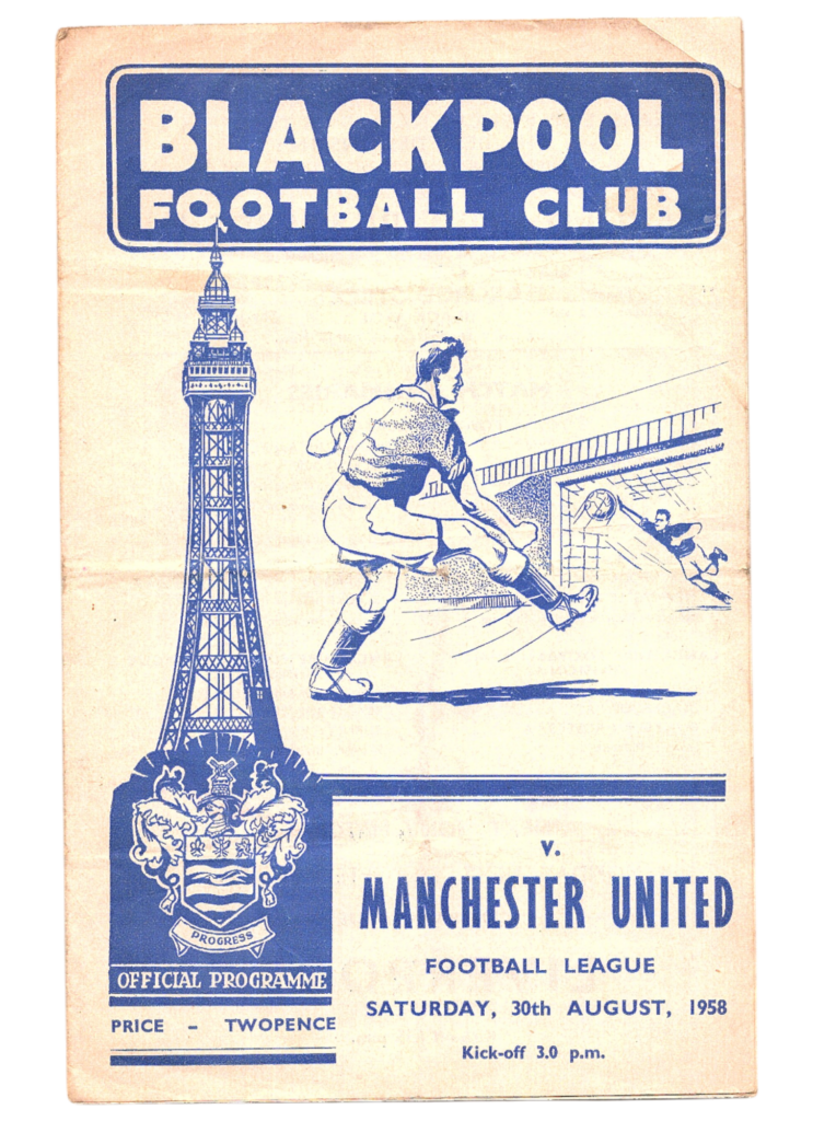 30th August 1958 Blackpool FC v Manchester United Division One Matchday 03 1958-1959