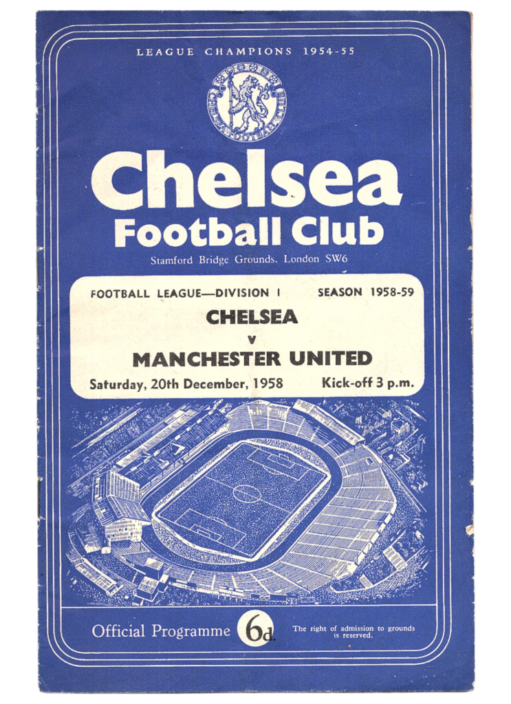 20th December 1958 Chelsea FC v Manchester United Division One Matchday 23 1958-1959