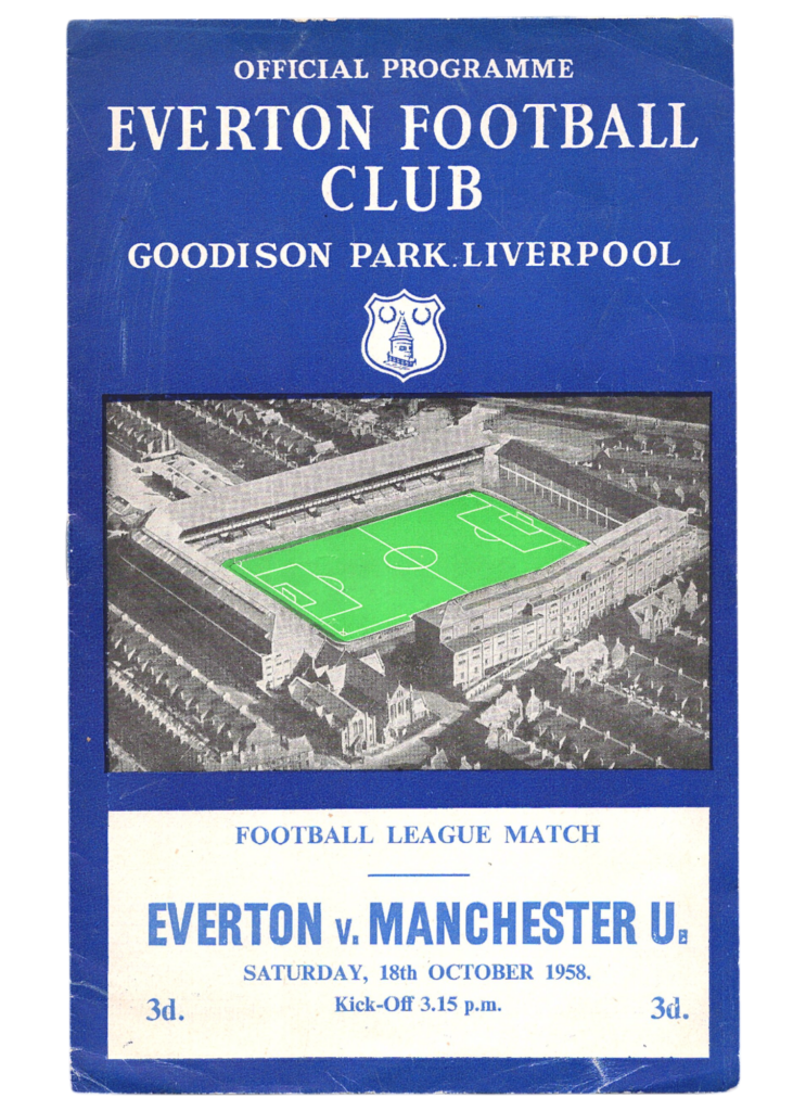 18th October 1958 Everton FC v Manchester United Division One Matchday 14 1958-1959