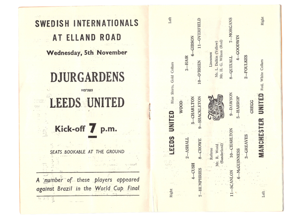 1st November 1958 Leeds United v Manchester United Division One Matchday 16 1958-1959 - Image 3