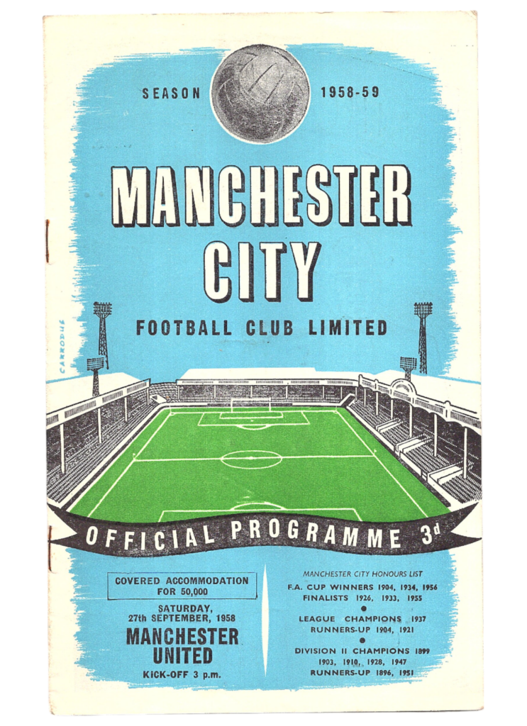 27th September 1958 Manchester City v Manchester United Division One Matchday 10 1958-1959