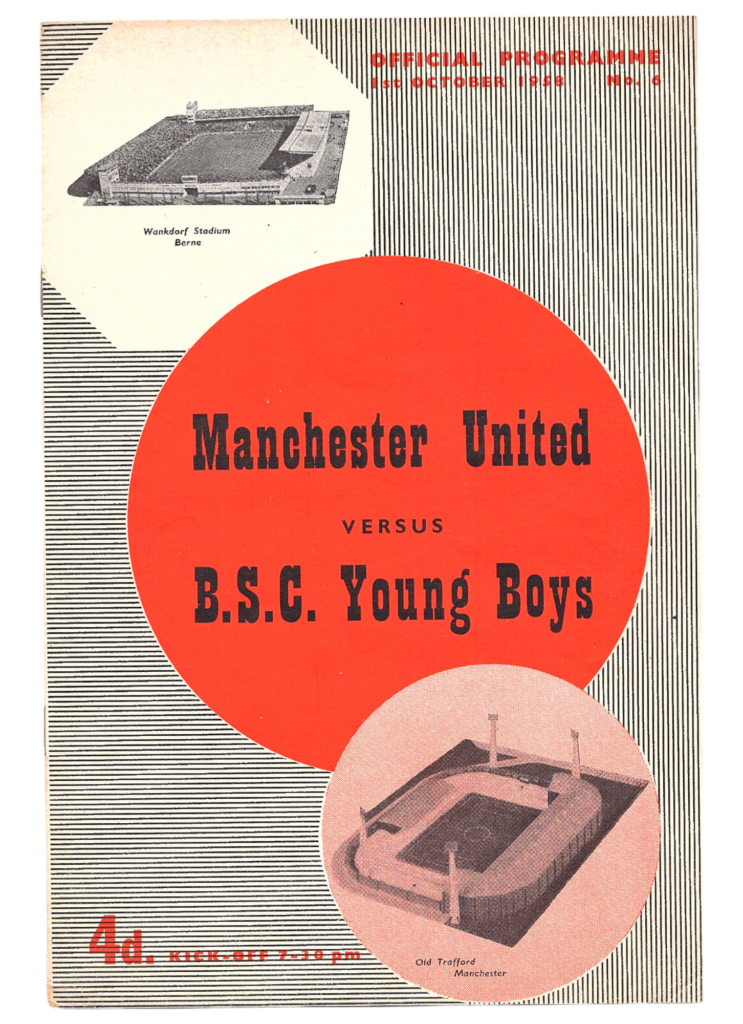 1st October 1958 Manchester United v BSC Young Boys Friendly Friendly 1958-1959