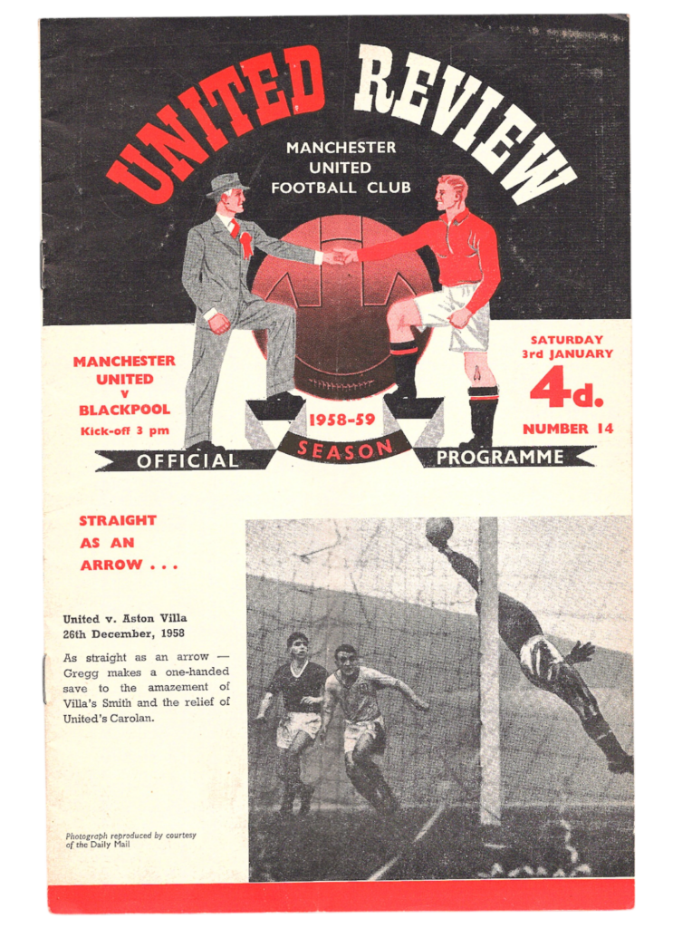 3rd January 1959 Manchester United v Blackpool FC Division One Matchday 26 1958-1959