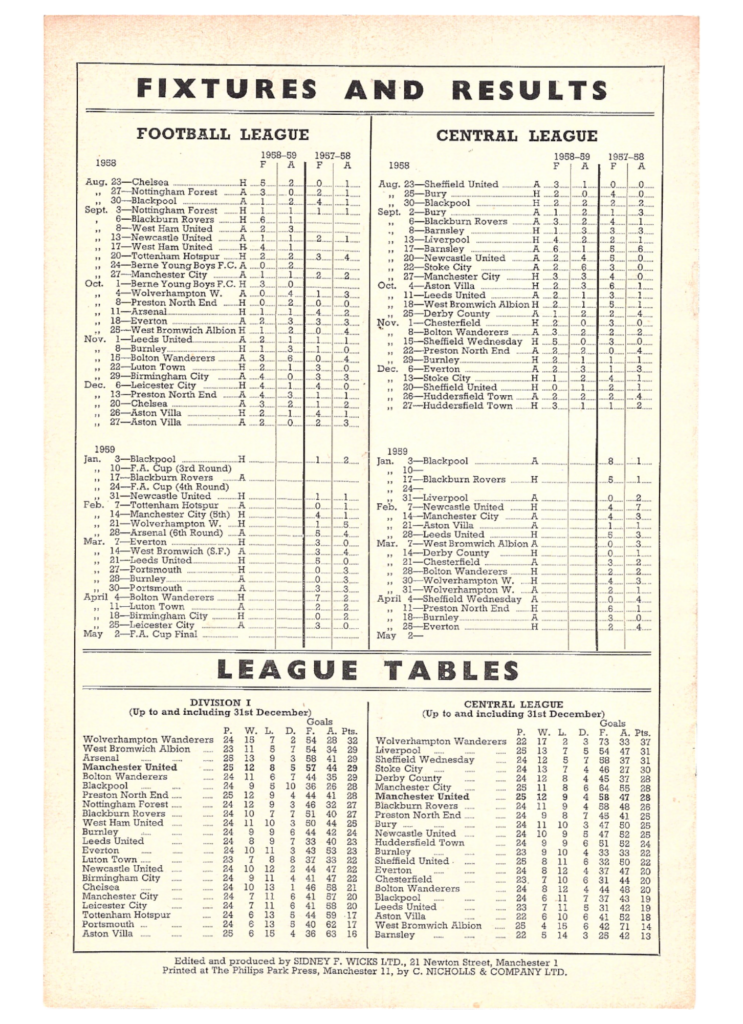 3rd January 1959 Manchester United v Blackpool FC Division One Matchday 26 1958-1959 - Image 2