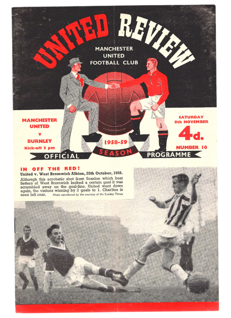 8th November 1958 Manchester United v Burnley FC Division One Matchday 17 1958-1959