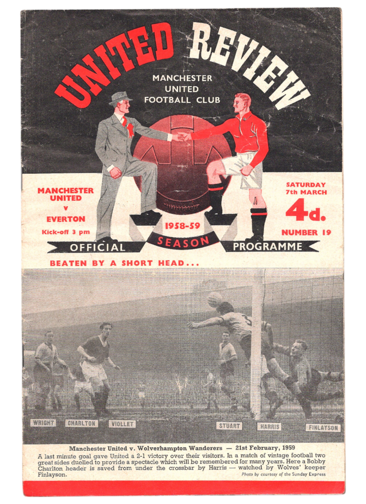 7th March 1959 Manchester United v Everton FC Division One Matchday 33 1958-1959