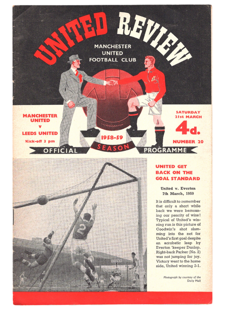 21st March 1959 Manchester United v Leeds United Division One Matchday 35 1958-1959