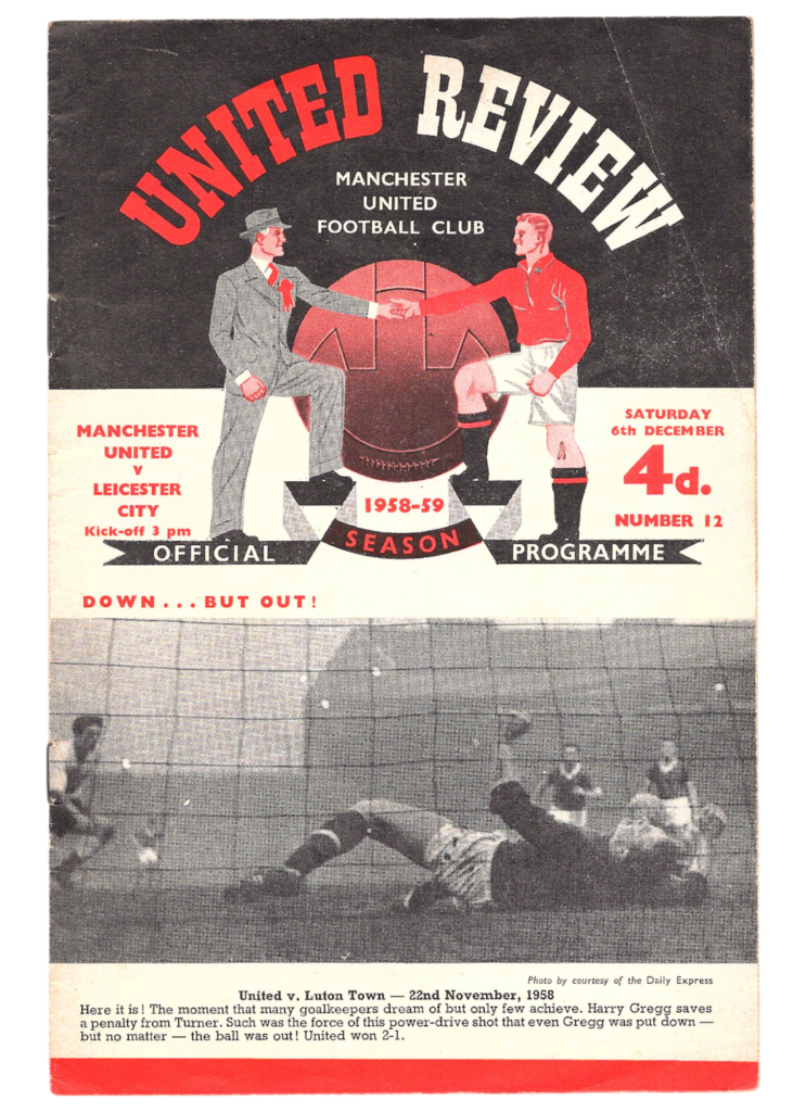 6th December 1958 Manchester United v Leicester City Division One Matchday 21 1958-1959