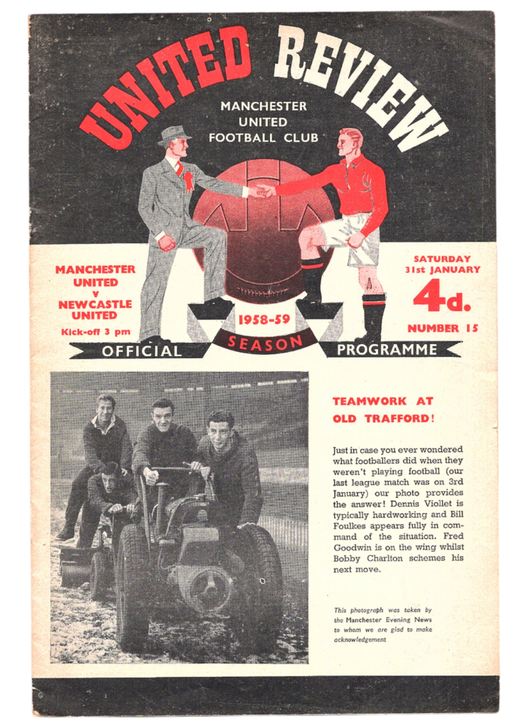 31st January 1959 Manchester United v Newcastle United Division One Matchday 27 1958-1959