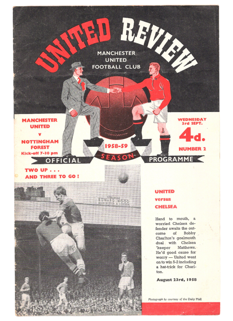 3rd September 1958 Manchester United v Nottingham Forest Division One Matchday 04 1958-1959