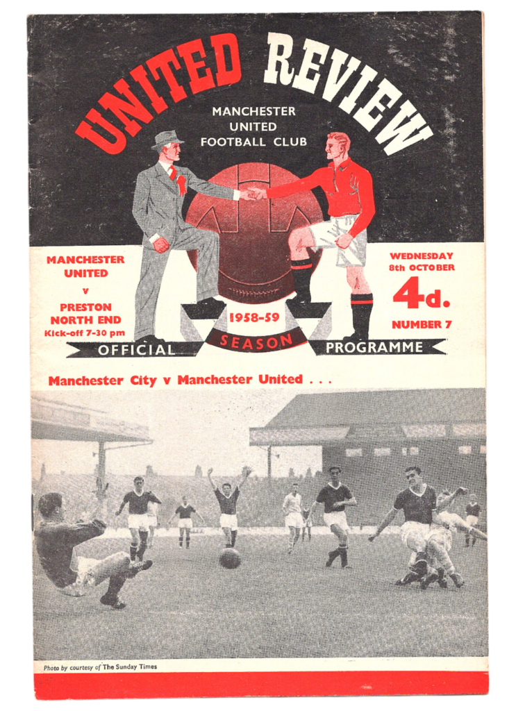 8th October 1958 Manchester United v Preston North End Division One Matchday 12 1958-1959