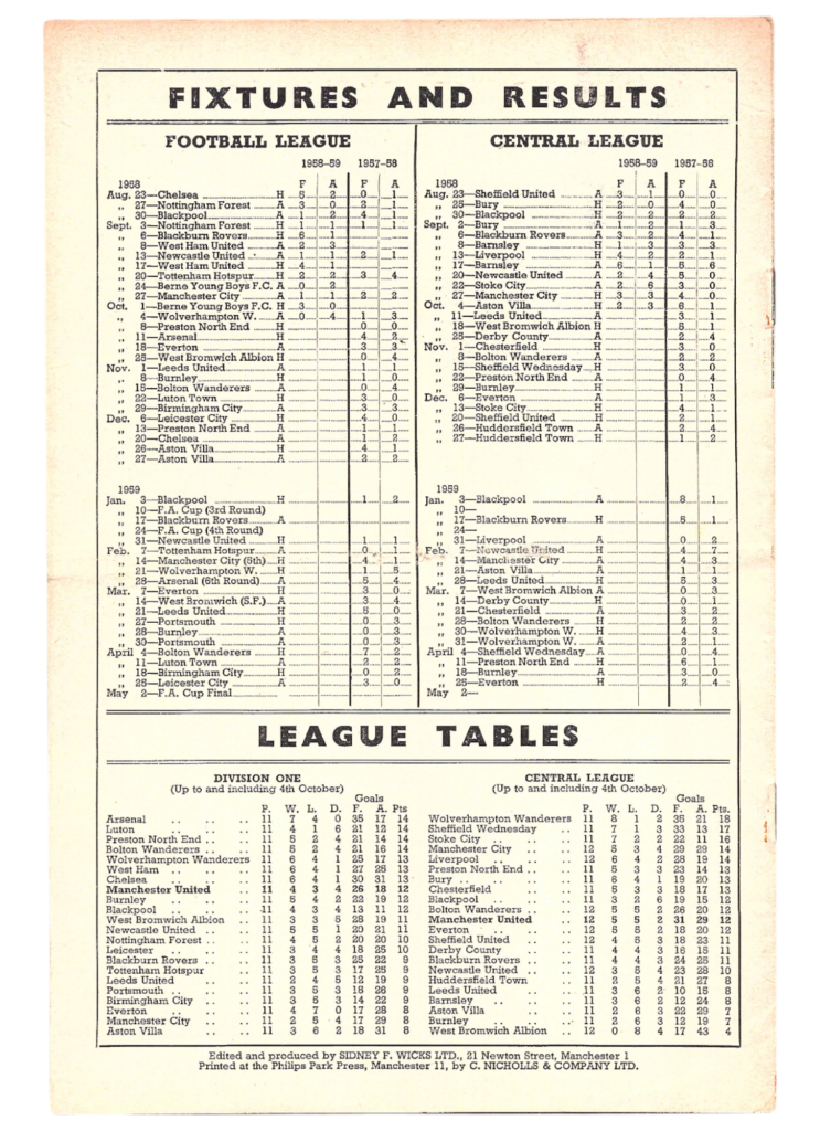 8th October 1958 Manchester United v Preston North End Division One Matchday 12 1958-1959 - Image 2